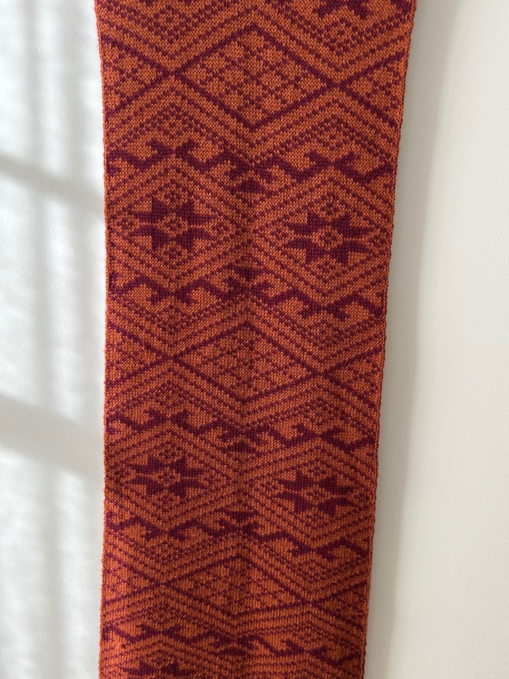 Made In Peru Alpaca Rust & Burgundy Oversized Scarf - Picture 12 of 16